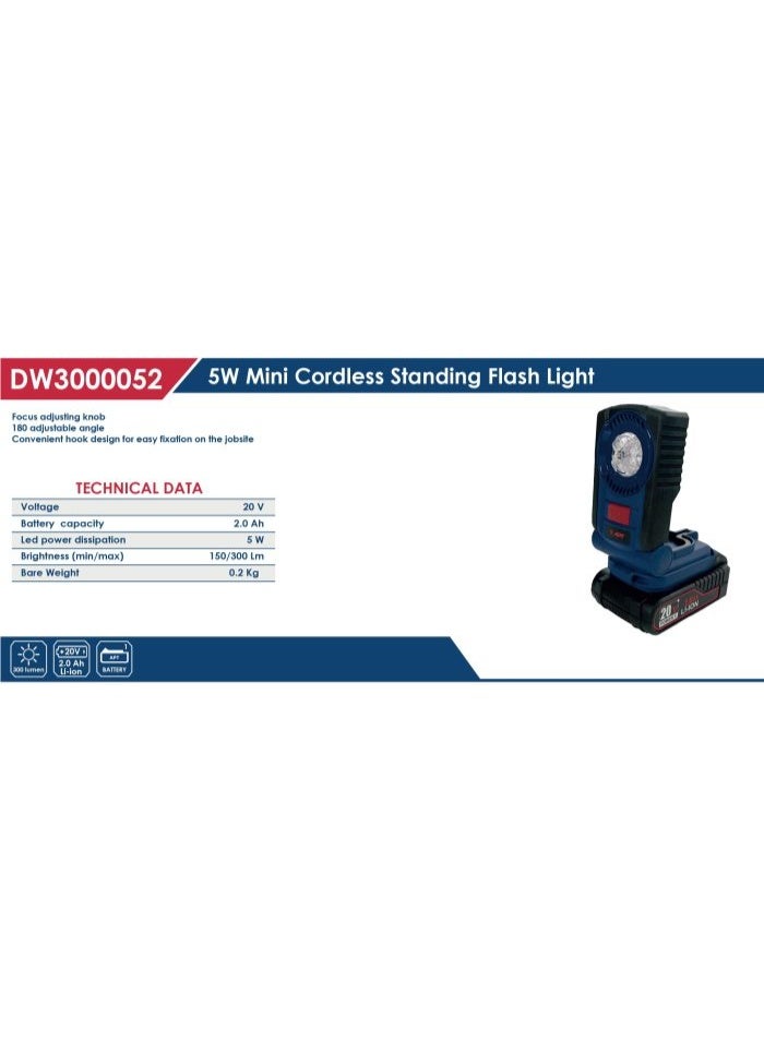 Apt Cordless Light - 20V 2.0AH  5.0 Watt -1 Battery Model APT DW3000052 - Image 3